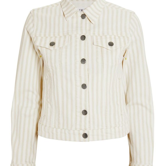FRAME Le Vintage Courtyard Striped Denim Jacket - Picture 5 of 6
